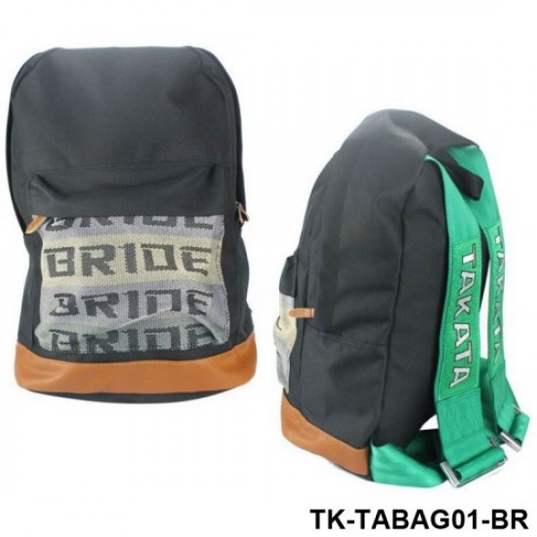 Bride JDM Racing Shoulder bag Laptop Bag Backpack With Green/Brown Racing Harness TK-TABAG01-BR