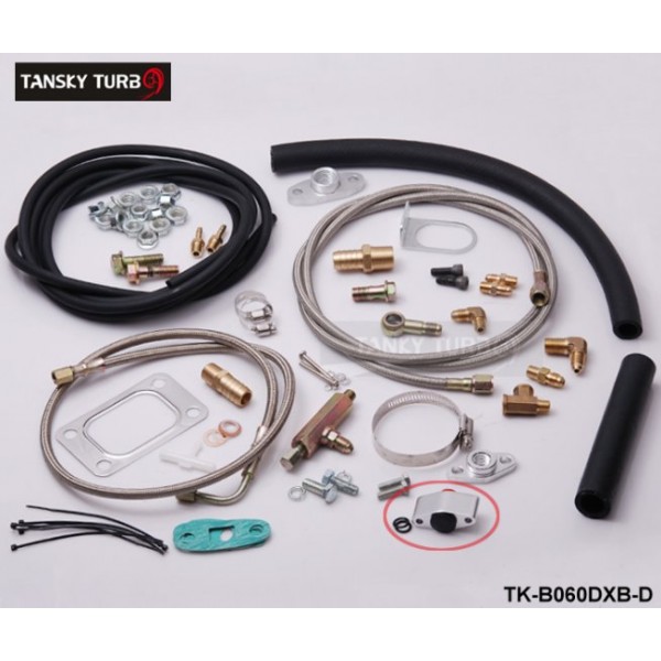 TANSKY Complete Turbo Oil Line Inlet Drain Return Kit With Sensor T3T4 T3 T4 T70 T04S T04Z T4E TK-B060DXB-D