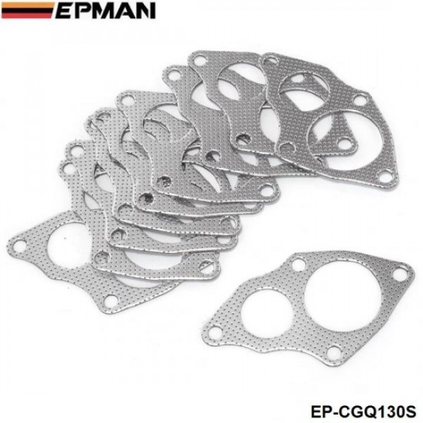 EPMAN 10PCS/PAK Aluminum Turbo to Downpipe Gasket For Mitsubishi EVO 1-3 4G63 EP-CGQ130S