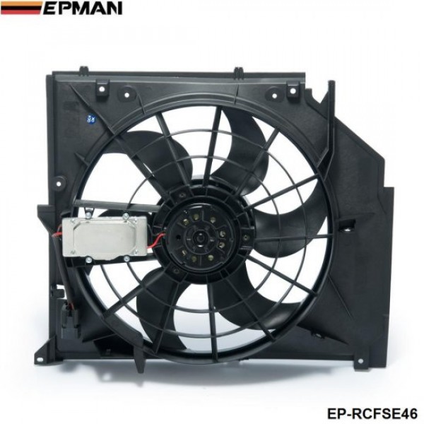 EPMAN - Radiator Condenser Cooling Fan (Brush Motor) For BMW 3 Series E46 99-06 325i 328i 330i 17117561757 EP-RCFSE46 EPMAN - Radiator Condenser Cooling Fan (Brush Motor) For BMW 3 Series E46 99-06 325i 328i 330i 17117561757 EP-RCFSE46