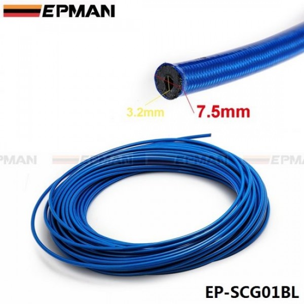 TANSKY 50m Stainless Steel Braided Brake PTFE  Nylon+SS Hose Line AN -3 AN3 AN03 JIC BLUE EP-SCG01BL