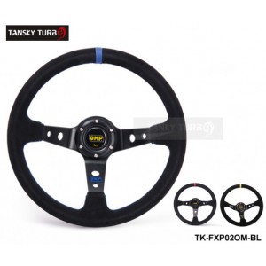 Tansky -  Steering Wheel Race Suede Leather 350mm Yellow/Red/Blue TK-FXP02OM