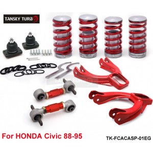 Tansky Lowering Coilover Springs+ Front camber kits+ Rear Lower Control Arms For Honda Civic 88-95 TK-FCACASP-01EG