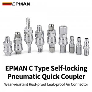 EPMAN 100SETS Or 50SETS/Carton C-Type Pneumatic Fitting Quick Coupler Connector Coupling Air Compressor Accessories PP SP PF SF PH SH PM SM 10 20 30 40 EPAA32G04