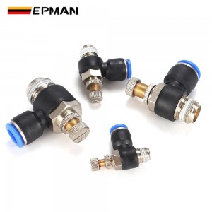 EPMAN 100PCS/Carton Fast connection Pneumatic Fitting SL Series 4 6 8 10 12mm Thread M5 1/8" 1/4" 3/8" 1/2" Air Speed Regulating Valve Throttle Valve EPAA32G06