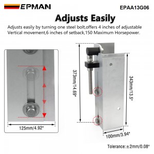 EPMAN 6" Set Back Jack Plate Power Lift Outboard Boat Motor Adjustable Aluminum Jack Plate EPAA13G06