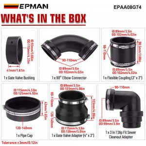 EPMAN 4Sets/Carton Heavy-Duty RV Sewer Connection Kit‌ Specifically Designed For RVs And Campers EPAA08G74