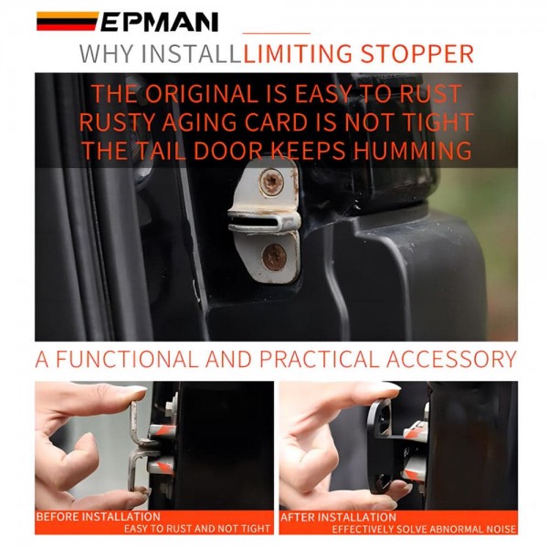 EPMAN Car Tailgate Door Lock Outer Buckle Striker Limiting Stopper Trim Replacement For Toyota FJ Cruiser XF10 2007-2020, RAV4, Land Cruiser Prado FJ120 FJ150 2003+ EPAA08G29