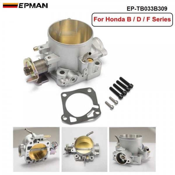 EPMAN Aluminum Silver Intake Manifold 70mm Throttle Body For Honda B16 B18 D16 F22 B20 D/B/H/F EG EK H22 EP-TB033B309