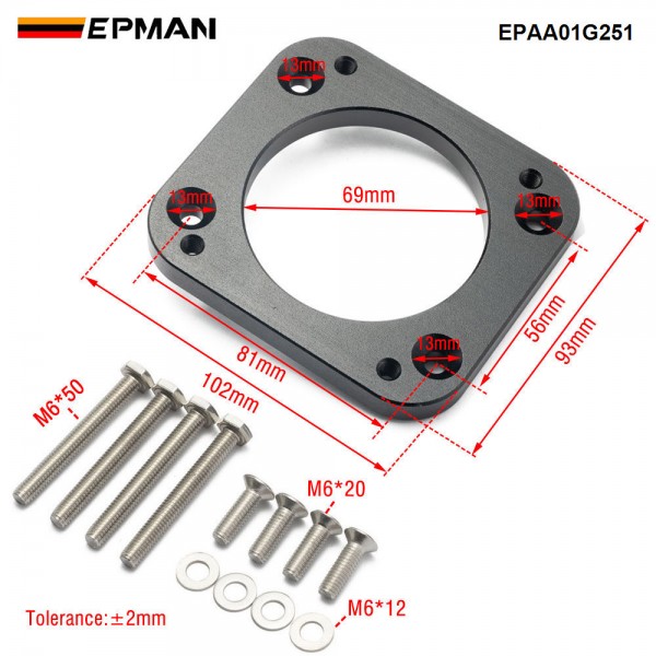 EPMAN Intake Manifold M50 M54 Throttle Body Adapter Plate Kit For BMW M54B30 To M50B25 EPAA01G251 EPMAN Intake Manifold M50 M54 Throttle Body Adapter Plate Kit For BMW M54B30 To M50B25 EPAA01G251