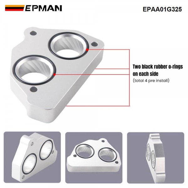 EPMAN CNC Billet Aluminum Throttle Body Spacer for Chevy GMC 4.3L 5.0L 5.7L 1988-1995 - Helix Design Performance Upgrade EPAA01G325