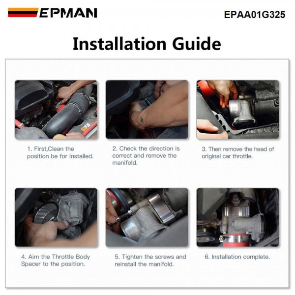 EPMAN CNC Billet Aluminum Throttle Body Spacer for Chevy GMC 4.3L 5.0L 5.7L 1988-1995 - Helix Design Performance Upgrade EPAA01G325