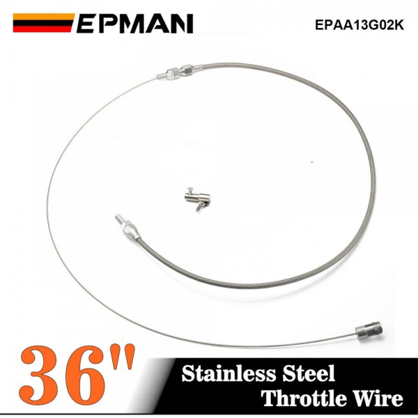 EPMAN 36 Inch Universal Throttle Cable Stainless Steel Braided Throttle Gas Cable Compatible Wire EPAA13G02K EPMAN 36 Inch Universal Throttle Cable Stainless Steel Braided Throttle Gas Cable Compatible Wire EPAA13G02K