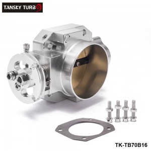 TANSKY - Performance Billet 70mm Aluminum Throttle Body For Honda Civic B16 B18 Dohc SL Intake Manifold Silver TK-TB70B16