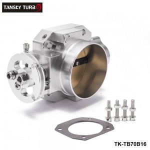 TANSKY Performance Billet 70mm Aluminum Throttle Body For Honda Civic B16 B18 Dohc SL Intake Manifold Silver TK-TB70B16