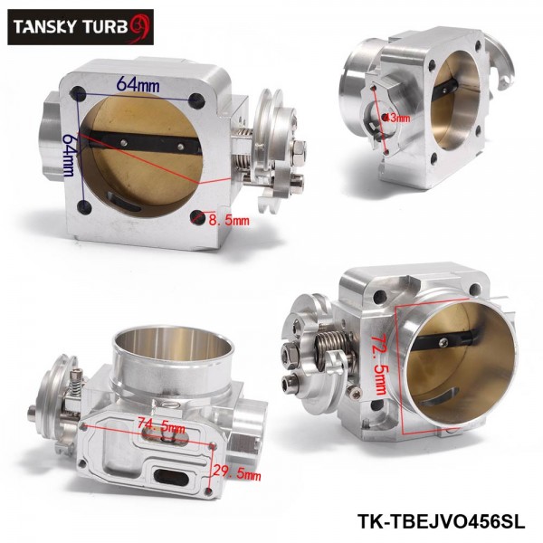  TANSKY - Aluminum Intake Manifold 70mm Throttle Body Performance Billet For Mitsubishi Lancer  Evo 4 5 6 4g63 TK-TBEJVO456SL 