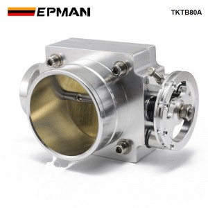 EPMAN New 80mm Throttle Body Silver For RB25/2JZ/EVO 1-6/ Petrol 4.8/Crusier 4.5L Intake Manifold Ect-78mm*78mm TKTB80A