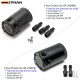 EPMAN - Racing Baffled Aluminum 2-Port / 3-Port Oil Catch Can / Tank / Air-Oil Separator Universal Black EPMAN - Racing Baffled Aluminum 2-Port / 3-Port Oil Catch Can / Tank / Air-Oil Separator Universal Black