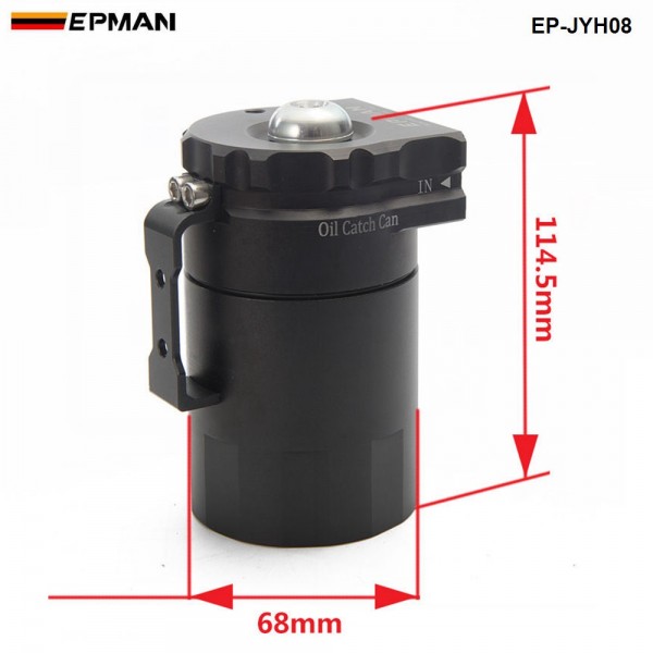 EPMAN - Universal Aluminum Oil Catch Tank Can Reservoir Tank + Breather Filter Color:Black Red Blue green glod purple silver  EP-JYH08