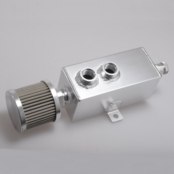 Universal Car 1L Aluminum Oil Catch Can Tank Fuel Tank With Breather & Filter Drain Tap EP-JYH09
