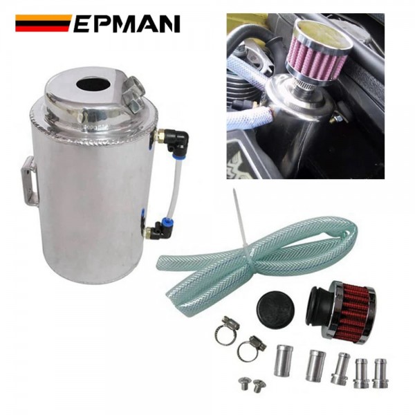 EPMAN Universal 1.5L Aluminium Alloy Oil Catch Can Tank With Breather Filter EP-YX9401-2
