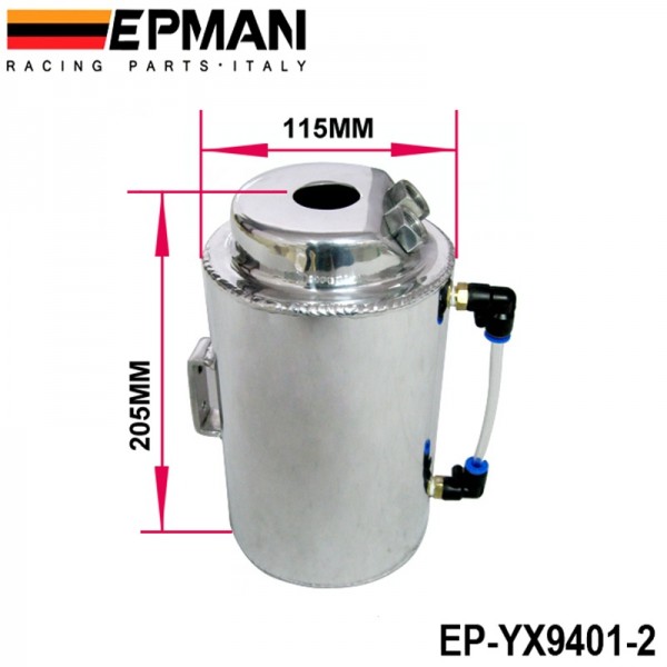EPMAN Universal 1.5L Aluminium Alloy Oil Catch Can Tank With Breather Filter EP-YX9401-2 EPMAN Universal 1.5L Aluminium Alloy Oil Catch Can Tank With Breather Filter EP-YX9401-2