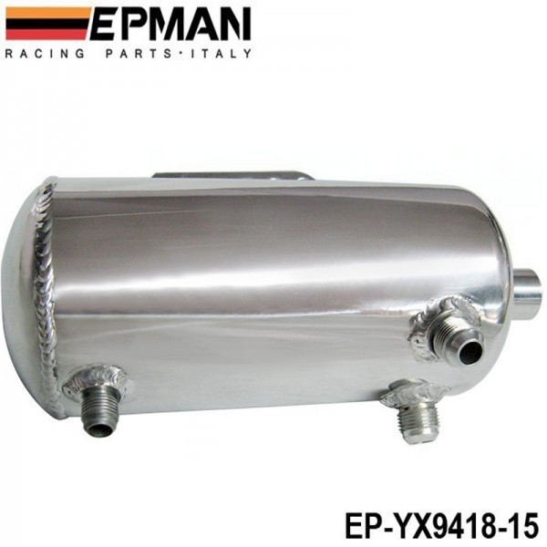 EPMAN Universal Polished Alloy Aluminum 1.5L Fuel Surge Tank AN fittings mirror polished EP-YX9418-15