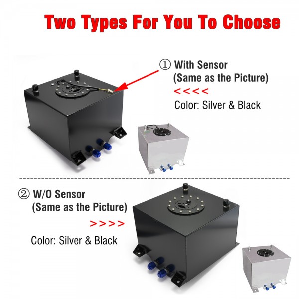 EPMAN 20L Aluminium Oil Can Fuel Surge Tank Oil Catch Tank With / Without Sensor Fuel Cell With Cap / Foam Inside