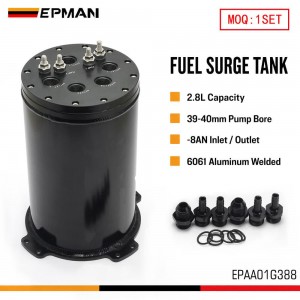 EPMAN Fuel Surge Tank - 2.8L, 39-40mm Pump Bore, 8AN Ports EPAA01G388