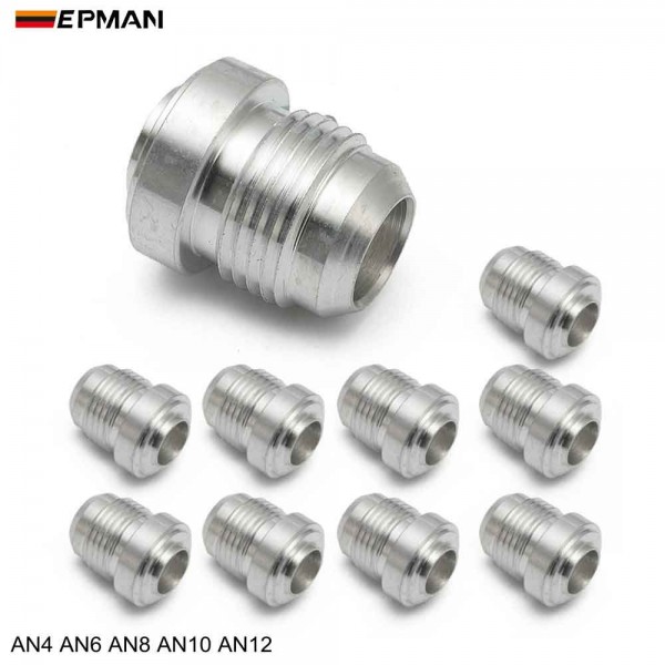 EPMAN 10PCS AN4 AN6 AN8 AN10 AN12 Aluminum Male Weld Bung Thread Weldable Fuel Tank For Swirl pots, Surge tanks, Radiators Fitting EPMAN 10PCS AN4 AN6 AN8 AN10 AN12 Aluminum Male Weld Bung Thread Weldable Fuel Tank For Swirl pots, Surge tanks, Radiators Fitting