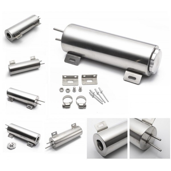 EPMAN Polished Stainless steel Radiator Overflow Tank Bottle Catch Can 2" x 13", 3" x 9",3" x 10"  Car Modification Cooling EPYX9610 EPYX9611 EPYX9612