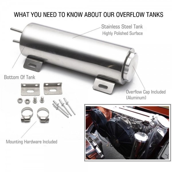 EPMAN Polished Stainless steel Radiator Overflow Tank Bottle Catch Can 2" x 13", 3" x 9",3" x 10" Car Modification Cooling EPYX9610 EPYX9611 EPYX9612 EPMAN Polished Stainless steel Radiator Overflow Tank Bottle Catch Can 2" x 13", 3" x 9",3" x 10" Car Modification Cooling EPYX9610 EPYX9611 EPYX9612