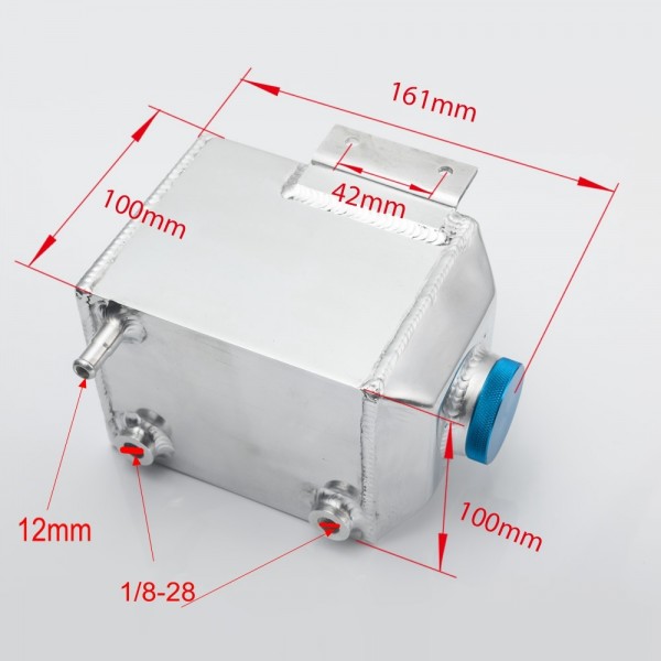 EPMAN Aluminum Square Car Engine Oil Catch Tank Can Reservoir Breather Kit Fuel Surge Tank 1L EPYXFST015