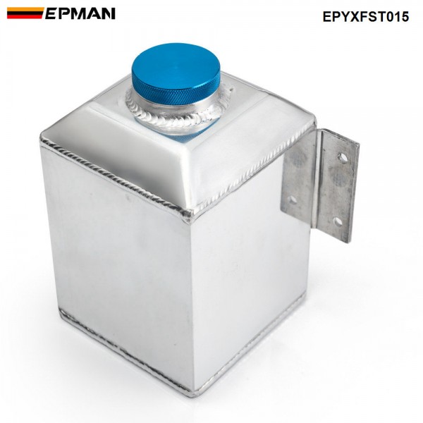 EPMAN Aluminum Square Car Engine Oil Catch Tank Can Reservoir Breather Kit Fuel Surge Tank 1L EPYXFST015