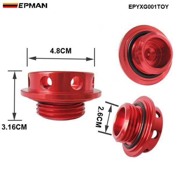 EPMAN Limited Edition Billet Aluminum Engine Oil Filter Cap Fuel Tank Cover Plug For Toyota EPYXG001TOY