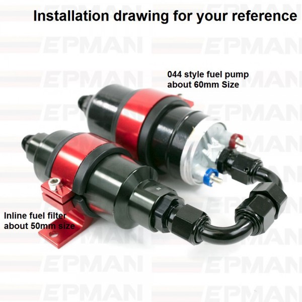 EPMAN 044 Fuel Pump & Filter Dual Mounting Bracket Anodized Aluminum EP-CA747K2