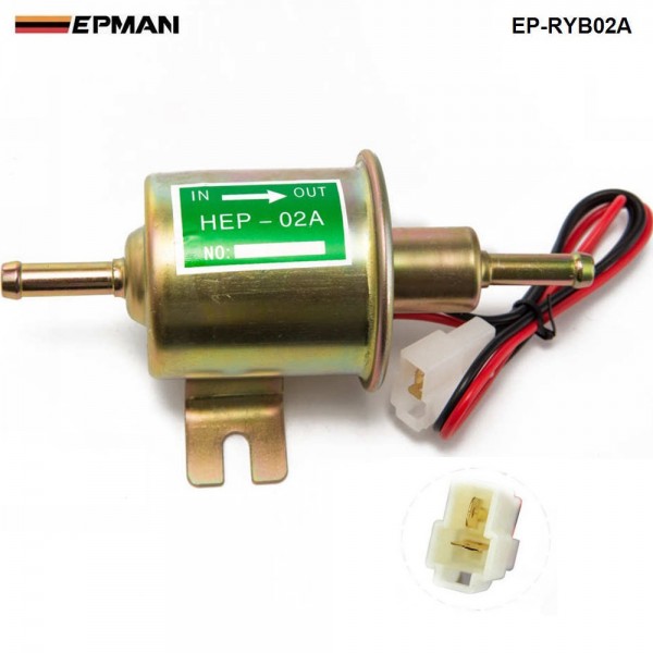 EPMAN Universal 12V Auto Petrol Diesel Gas Fuel Pump Inline Electric Fuel Pump HEP-02A EP-RYB02A