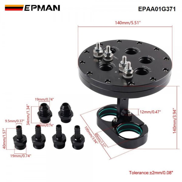 EPMAN Adjustable Aluminum Fuel Pump Hanger - Perfect Fit for Walbro 39mm-40mm Pumps EPAA01G371