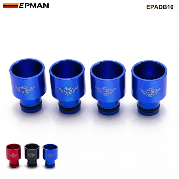 EPMAN 4 X Billet Aluminium Fuel Injector Top Adapter Socket Top Hats Extender For Civic Integra B D Series B16 B18 D16 RDX EPADB16