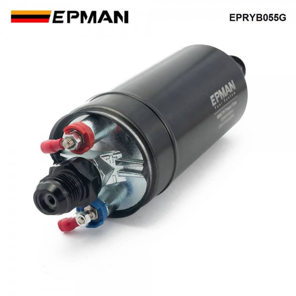 EPMAN 0580254044 High Performance EFI 400LPH Power Flow Inline External Fuel Pump E85 380 Black Short Type Accessories EPRYB055G