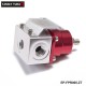 EPMAN- Red-Sliver Injected Bypass Aluminum  Adjustable Fuel Pressure Rulator AN6 W 1/8 NPT Gauge EP-FPR005-ZTGA