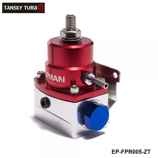 EPMAN Injected Bypass Aluminum  Adjustable Fuel Pressure Regulator AN6 W 1/8 NPT Gauge EP-FPR005-ZTGA