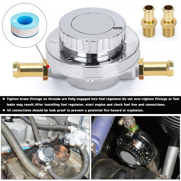 (MOQ:10 SETS) EPMAN Pro Flow Fuel Pressure Regulator Kit Adjustable 1-5 PSI for Engine Carburetor Carb Kit W/ 8mm 10mm Hose Tails EPAA09G01 (MOQ:10 SETS) EPMAN Pro Flow Fuel Pressure Regulator Kit Adjustable 1-5 PSI for Engine Carburetor Carb Kit W/ 8mm 10mm Hose Tails EPAA09G01
