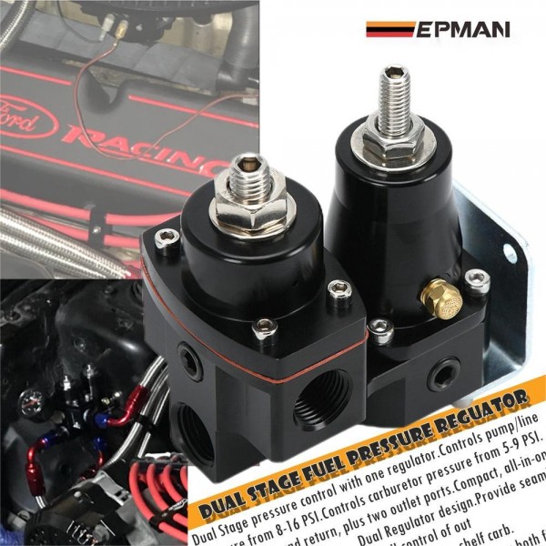 EPMAN Dual Stage Fuel Pressure Regulator Kit EFI-2-Carb Dual Stage Regulator EPAA18G14