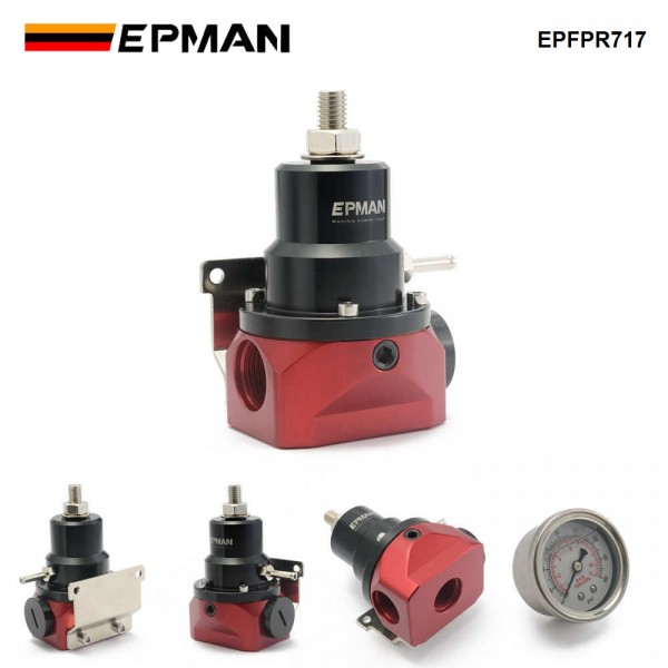 EPMAN Fuel Pressure Regulator with Gauge AN10 Feed & AN6 Return Line & AN10 End Cap EPFPR717