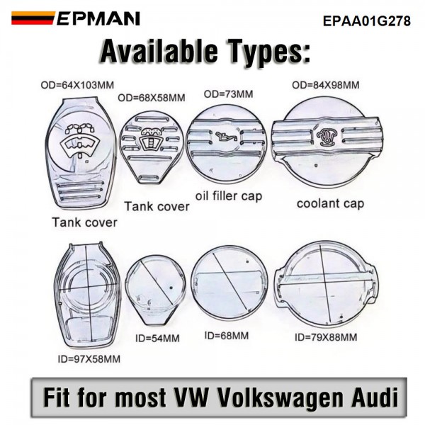 EPMAN Aluminium Universal Oil Caps Tank Cap Reservoir Bottle Cap Fit For VW Fit For CC Fit For Golf 6 Fit For R MK6 Fit For Scirocco Protect Cap EPAA01G278 EPMAN Aluminium Universal Oil Caps Tank Cap Reservoir Bottle Cap Fit For VW Fit For CC Fit For Golf 6 Fit For R MK6 Fit For Scirocco Protect Cap EPAA01G278