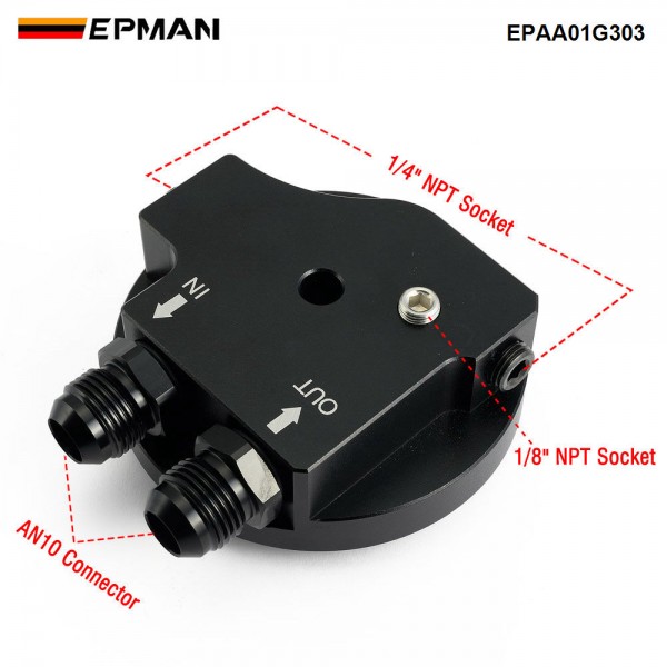 EPMAN Oil Filter Lid With Oil Cooler Fittings and 2 Sensor Ports for BMW Z3 Z4 Series E36 E46 E34 E85 325i M3 M50 S50 S52 S54 EPAA01G303 EPMAN Oil Filter Lid With Oil Cooler Fittings and 2 Sensor Ports for BMW Z3 Z4 Series E36 E46 E34 E85 325i M3 M50 S50 S52 S54 EPAA01G303