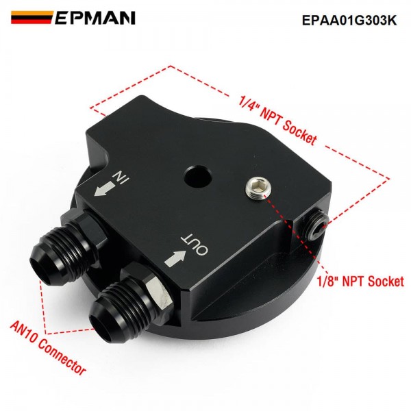EPMAN Oil Filter Lid With Oil Cooler Fittings and 2 Sensor Ports for BMW Z3 Z4 Series E36 E46 E34 E85 325i M3 M50 S50 S52 S54 EPAA01G303K