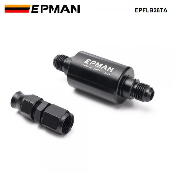 EPMAN Tucked Fuel Line Fittings Kit - Inline Filter W/ 60mm Fuel Hose For Honda Civic Integra B/D Series AN6 Filter EG EK DC2 CRX EF EPFLB26TA