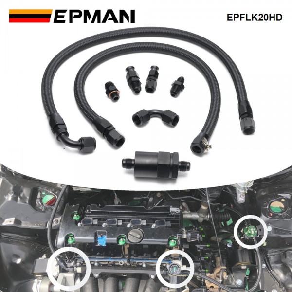 EPMAN K Series Tucked Fuel Line Kit For Honda Civic Integra Feed Return Line K20 K24 Fuel Set EPFLK20HD EPMAN K Series Tucked Fuel Line Kit For Honda Civic Integra Feed Return Line K20 K24 Fuel Set EPFLK20HD